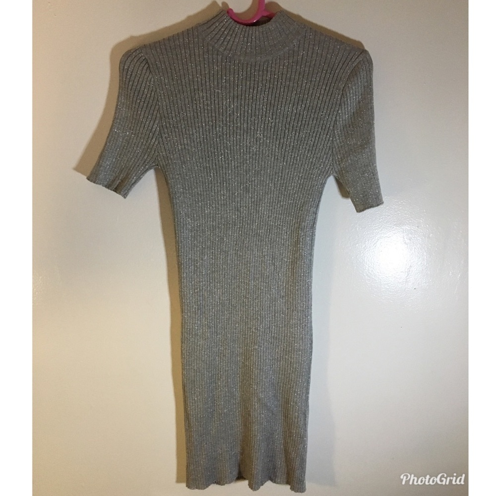 Metallic Ribbed Bodycon Dress- Forever21 - Picture 2 of 5